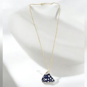 Upcycled Temptations Gold Plated Broken Ceramic Snowflake Necklace